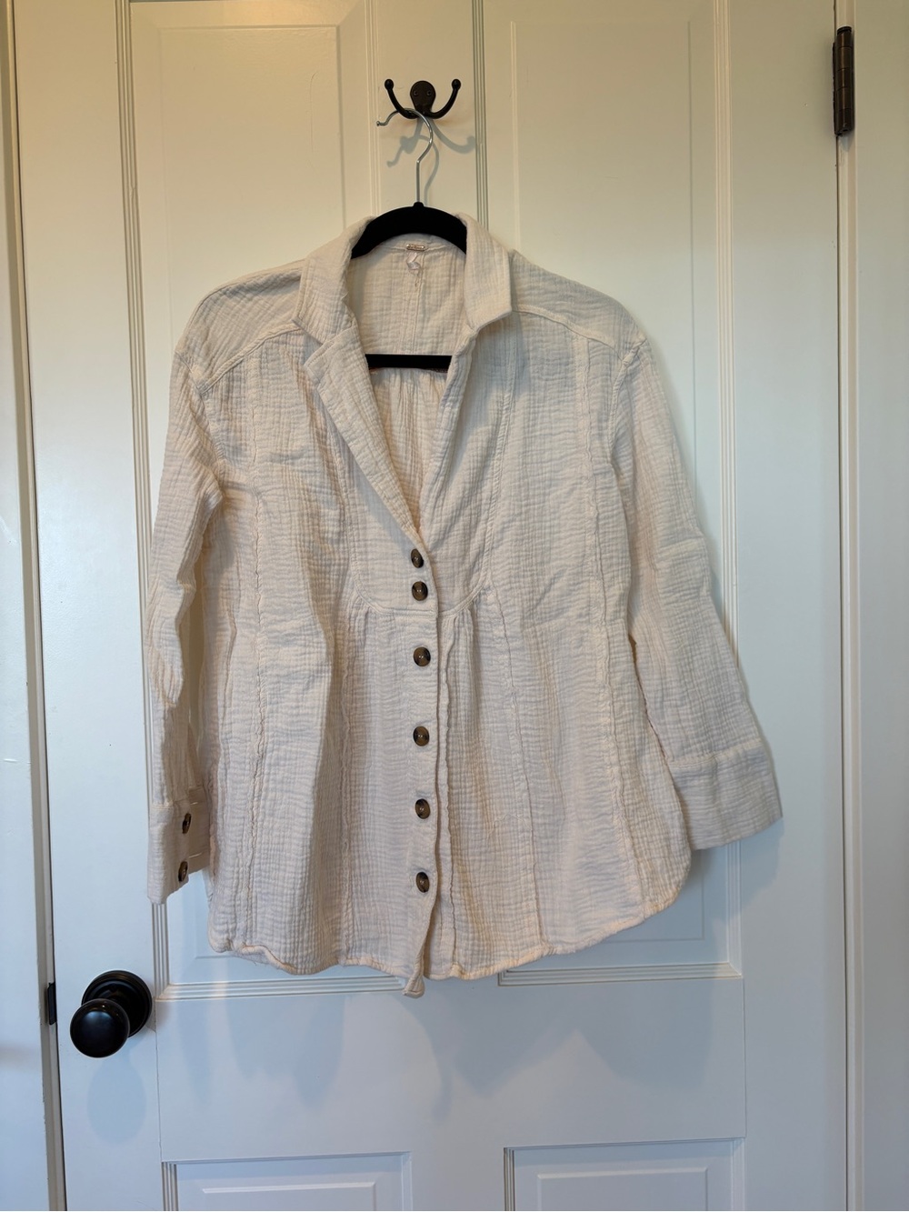 Free People Gauze Cream Blouse